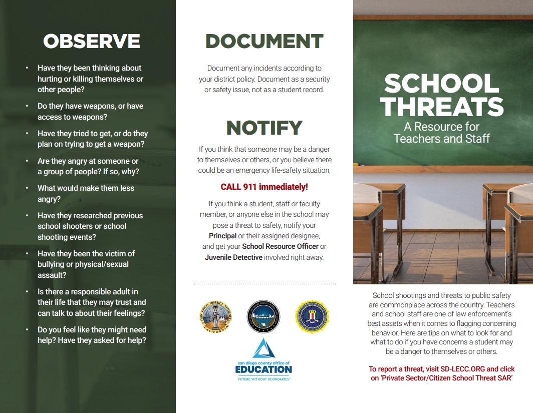 DA Provides New Resource to Help Prevent School Violence DA NewsCenter