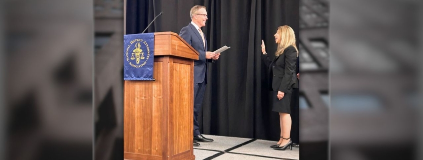 DA Summer Stephan swearing in as President for NDAA.