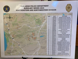 Map of residential burglary crimes committed by this burglary series.