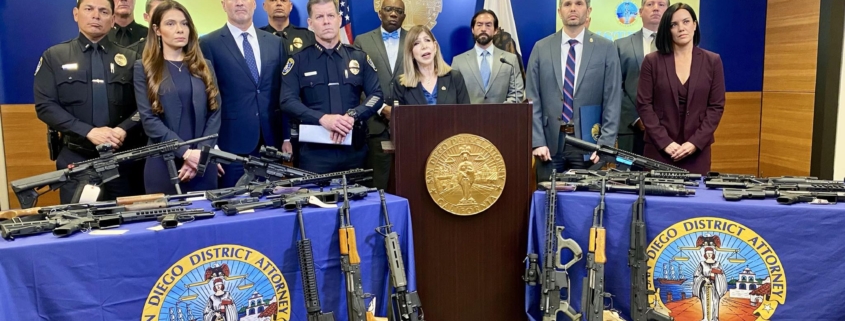 DA Summer Stephan announces in a news conference with SDPD and DEA that organized Crime Takedown Nets 39 Arrests of Violent Criminals, Arms Traffickers and Drug Dealers