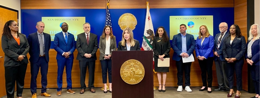 Photo of news conference announcing $25 Million in Stolen Funds Returned to Support San Diego Students.