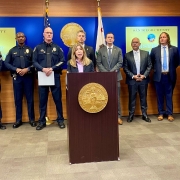 Photo of news conference about Operation Street Sweeper.