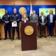 Photo of news conference about Operation Street Sweeper.