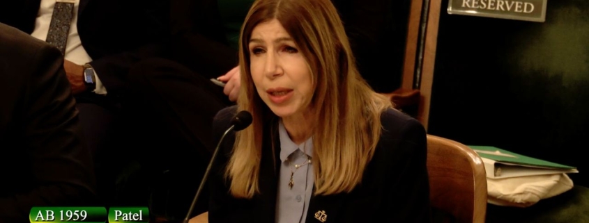 Photo of AB 1959 testimony DA Summer Stephan.