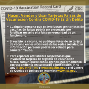 Foto de ADVERTENCIA: Cuidado Con Tarjetas de Vacunación Falsas