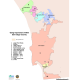 Mapa de áreas previamente afectadas por órdenes judiciales contra pandillas civiles en el condado de San Diego.