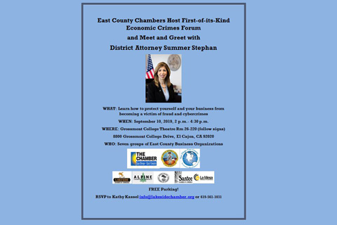 Public invited to East County Economic Crimes Forum